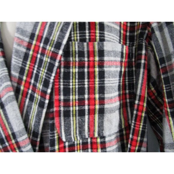 Vintage 1940s Sears Pilgrim Plaid Robe Mens M Cozy Wool Flannel Snap On Belt GUC - Picture 10 of 16